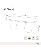 Table à manger ALOA chêne clair - 200 x 100 x 76 cm