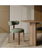 Lot de 2 chaises Oren velours chenillé vert kaki - 52 x 53 x 74 cm
