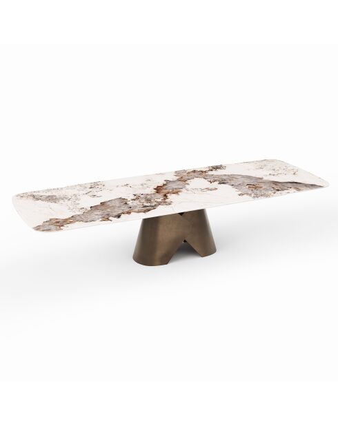 Table extensible Viva Pandora et pied bronze - 160 x 90 x 76 cm