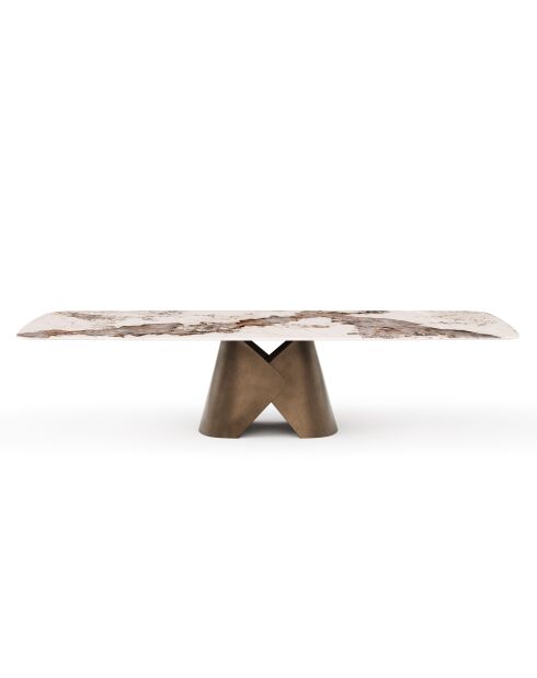 Table extensible Viva Pandora et pied bronze - 160 x 90 x 76 cm