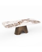 Table extensible Viva Pandora et pied bronze - 160 x 90 x 76 cm