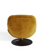 Fauteuil pivotant Replay en velours texturé moutarde - 85 x 84 x 85 cm