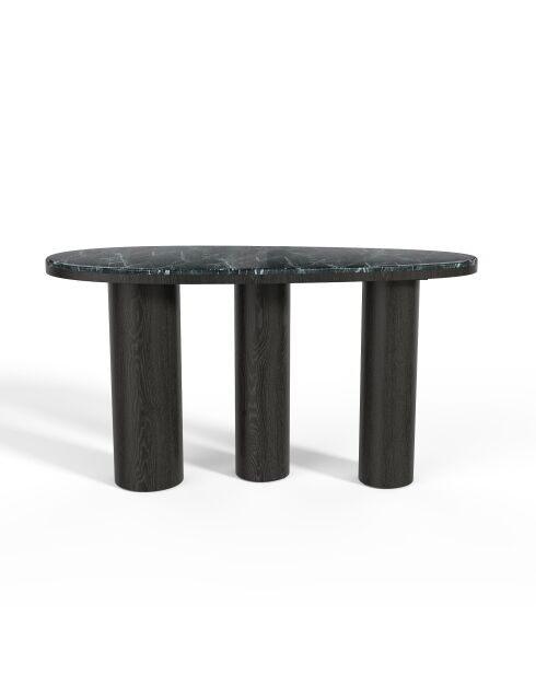 Console Scala marbre vert naturel et chêne noir - 120 x 40 x 60 cm