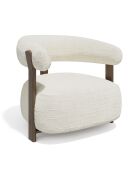 Fauteuil RUBI velours tramé crème – 80 x 80 x 73 cm