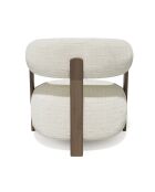 Fauteuil RUBI velours tramé crème – 80 x 80 x 73 cm
