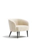 Fauteuil Loven tissu tramé toucher doux crème - 73.5 x 67.5 x 66.5 cm