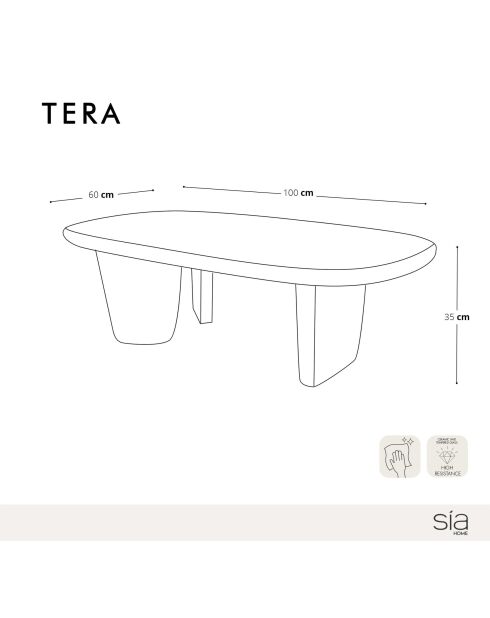 Table basse TERA chêne clair - 100 x 60 x 35 cm