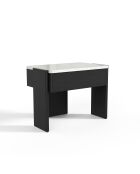 Table de chevet Luni marbre blanc naturel et chêne noir 60 cm - 60.5 x 38 x 45.5 cm