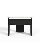 Table de chevet Luni marbre blanc naturel et chêne noir 60 cm - 60.5 x 38 x 45.5 cm