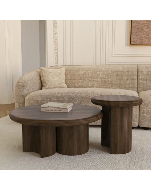 Table basse Selva noyer foncé - 89 x 89 x 36 cm