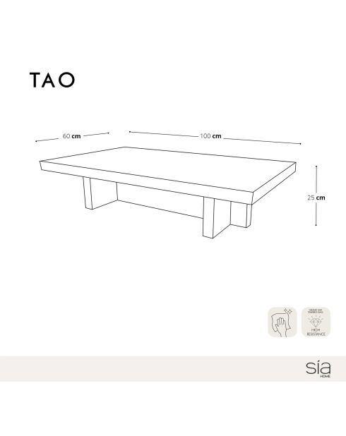 Table basse TAO chêne clair - 100 x 60 x 25 cm