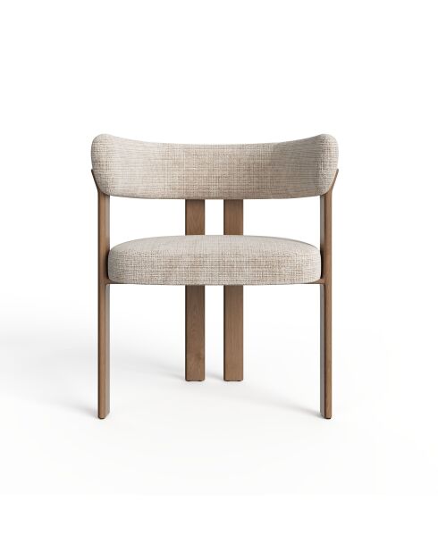 Lot de 2 petits fauteuils Oren velours gaufré crème - 60 x 56 x 74 cm