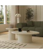 Table basse microciment Alko crème - 100 x 85 x 35.5 cm