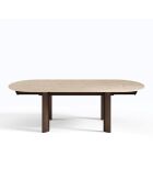 Table à manger extensible SILVA aspect travertin pieds bronze - 180 x 90 x 76 cm