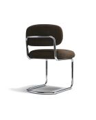 Lot de 2 chaises LISE tissu tramé toucher doux brun expresso
