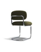 Lot de 2 chaises LISE tissu tramé toucher doux vert vintage