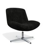 Fauteuil VIVY pivotant velours côtelé noir
