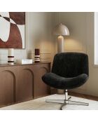 Fauteuil VIVY pivotant velours côtelé noir