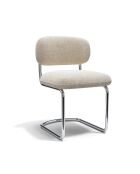 Lot de 2 chaises LISE tissu bouclette beige