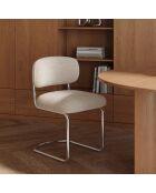 Lot de 2 chaises LISE tissu bouclette beige