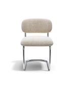 Lot de 2 chaises LISE tissu bouclette beige