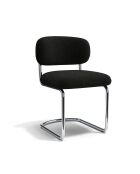 Lot de 2 chaises LISE tissu tramé toucher doux noir