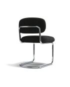 Lot de 2 chaises LISE tissu tramé toucher doux noir