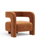 Fauteuil GABY velours texturé terracotta