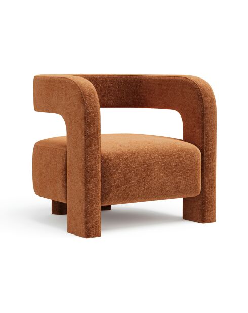 Fauteuil GABY velours texturé terracotta
