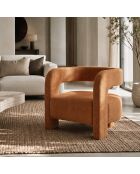 Fauteuil GABY velours texturé terracotta