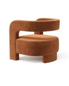 Fauteuil GABY velours texturé terracotta