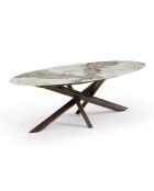 Table à manger fixe PARMA Pandora et pieds bronze - 240cm