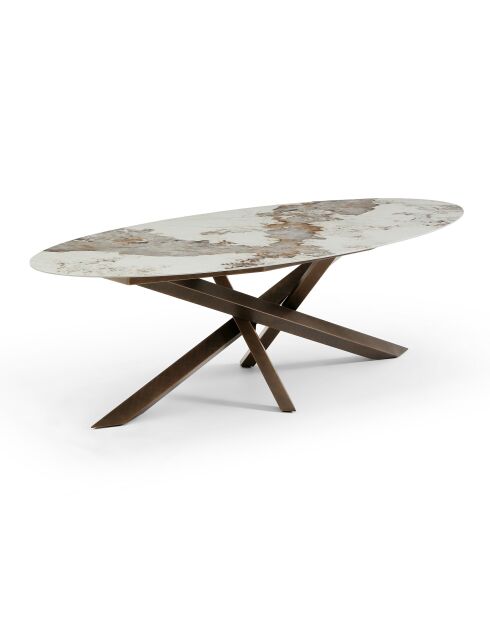 Table à manger fixe PARMA Pandora et pieds bronze - 240cm