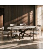 Table à manger fixe PARMA Pandora et pieds bronze - 240cm