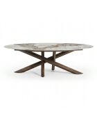 Table à manger fixe PARMA Pandora et pieds bronze - 240cm