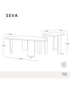 Lot de 2 tables basses gigognes SEVA frêne noir