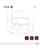 Fauteuil TOM fausse fourrure noire et pieds noirs