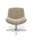 Fauteuil VIVY pivotant velours côtelé beige