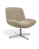 Fauteuil VIVY pivotant velours côtelé beige