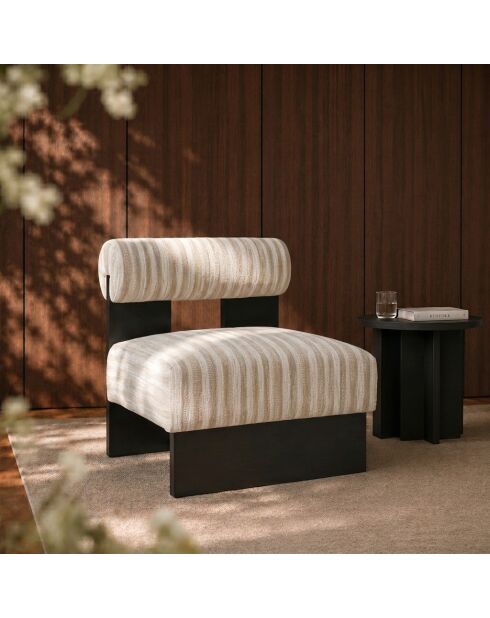 Fauteuil IRO tissu texturé à motifs beige