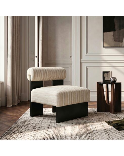 Fauteuil IRO tissu texturé à motifs beige