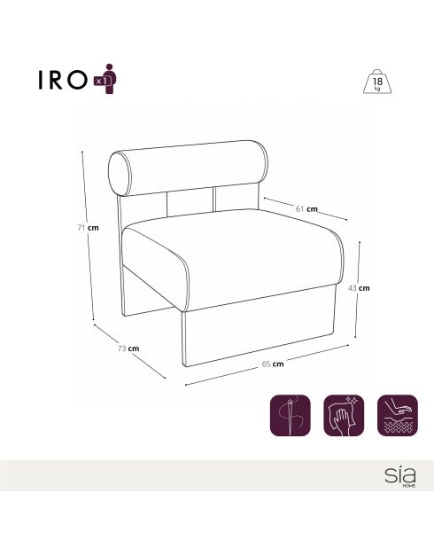 Fauteuil IRO tissu texturé à motifs beige