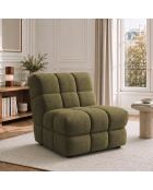 Fauteuil SEVENTY tissu tramé toucher doux vert vintage