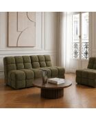 Fauteuil SEVENTY tissu tramé toucher doux vert vintage