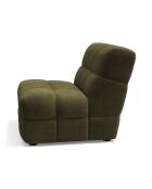 Fauteuil SEVENTY tissu tramé toucher doux vert vintage