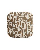 Pouf ARO tissu bouclé à motifs brun