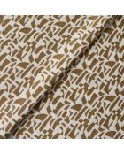 Pouf ARO tissu bouclé à motifs brun