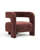 Fauteuil GABY velours texturé bordeaux