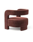 Fauteuil GABY velours texturé bordeaux