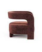 Fauteuil GABY velours texturé bordeaux